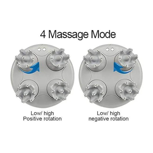 Electric Scalp Head & Back Massager, Cordless Hair Massage Waterproof Head Massager With 4 Heads 84 Nodes For Hair Growth, Stress Relief & Deep Clean, Gifts For Men Women, White
