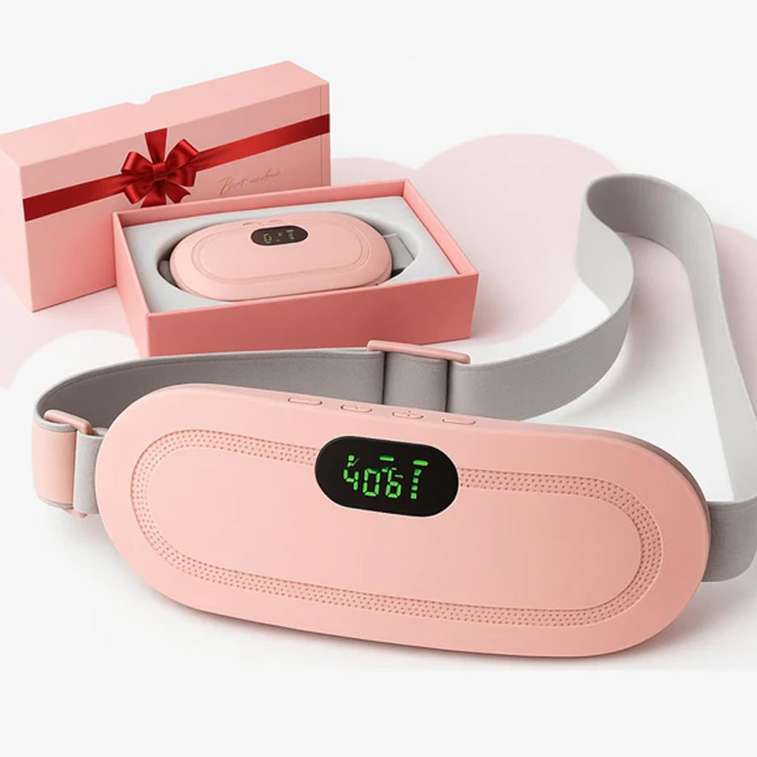 Digital Period Heating Pad & Vibrating Massager Belt ā 3 Heat Levels & 4 Modes for Instant Cramp Relief