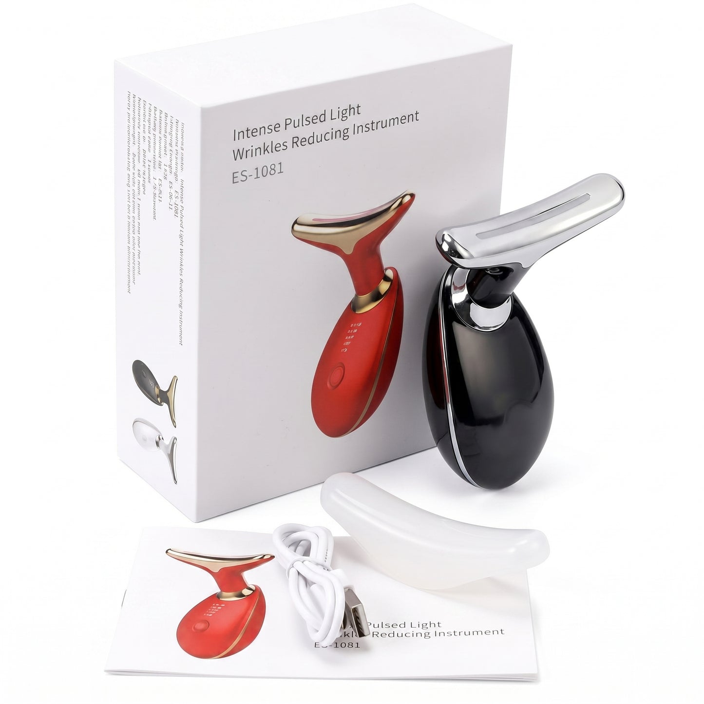 Rechargeable LED Facial Massager for Face & Neck - Vibrating Massager