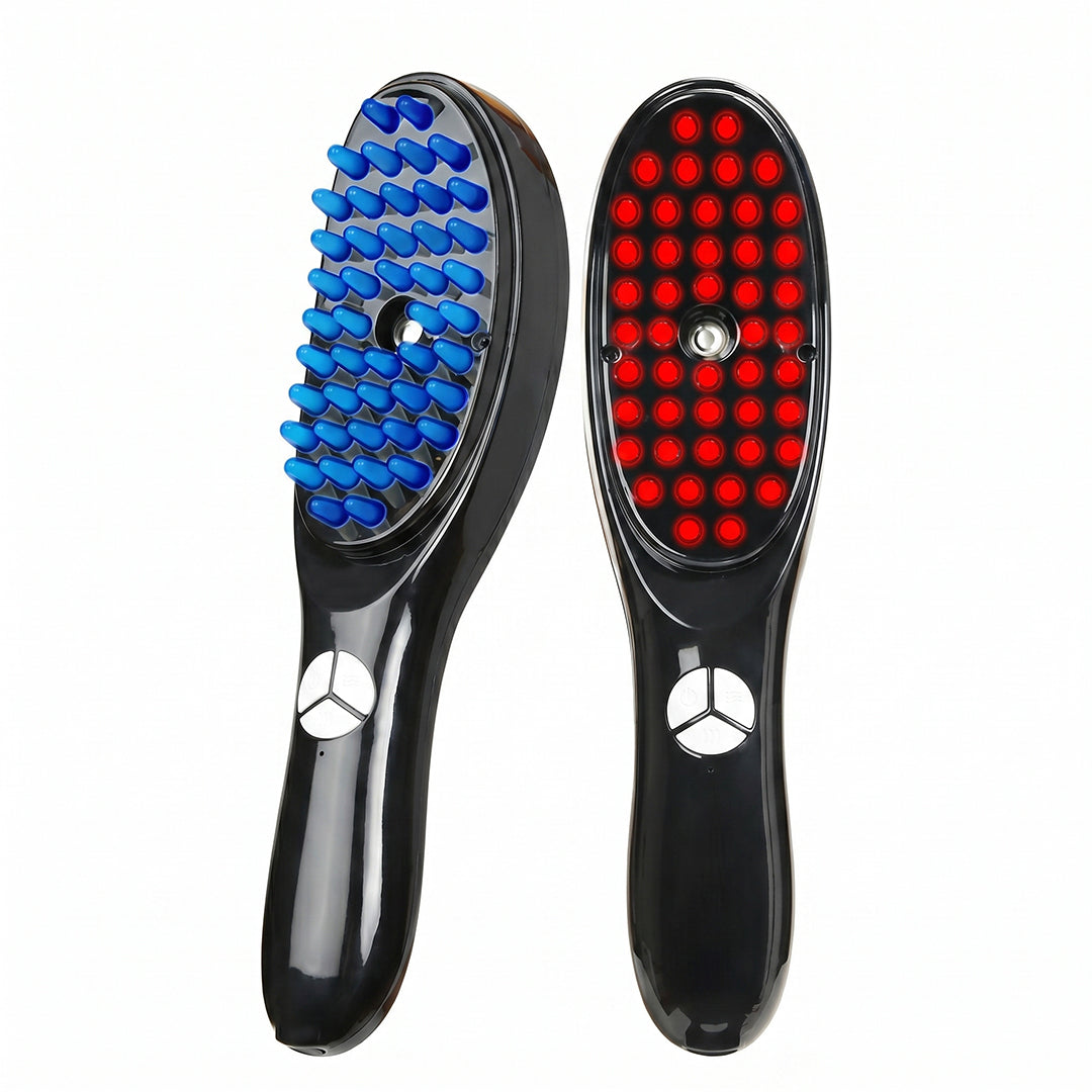 Unisex Electric Hair Growth Comb – Red & Blue LED Light Therapy & Steam Spray Hair Hydration