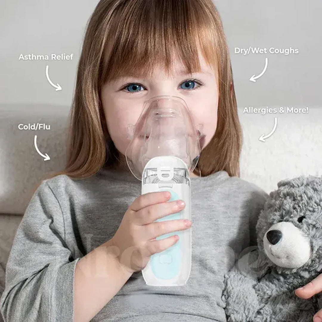 Portable Mini Mesh Nebulizer Machine for Adults & Kids – Silent & Compact Inhaler